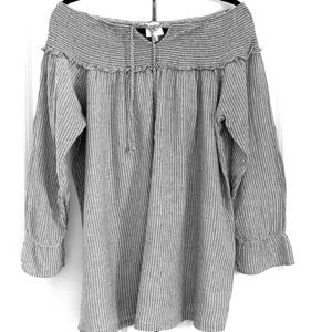 Hayden Elastic Off Shoulder Linen Top